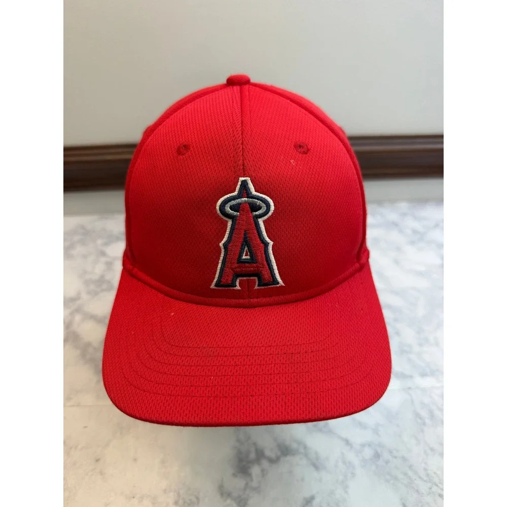 OC Sports Los Angeles Angels Youth Baseball Hat Red Team MLB Mesh Cap Logo